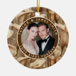 Klassische Elfenbein-Calla-Lilien Blumen Boho-Hoch Keramik Ornament