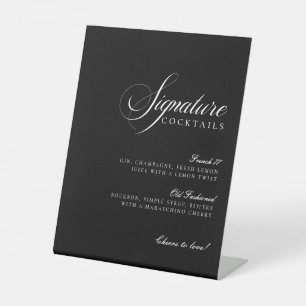 Klassische Elfenbein-Schwarze Signature-Drinks-Hoc Sockelschild