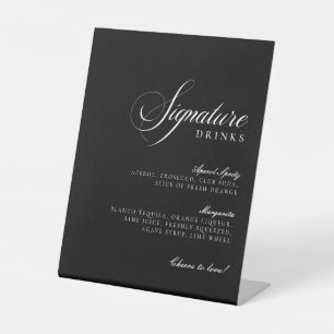 Klassische Elfenbein-Schwarze Signature-Drinks-Hoc Sockelschild