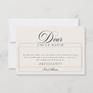 Klassische Elfenbein-Schwarze Usher-Hochzeitsantra Einladung