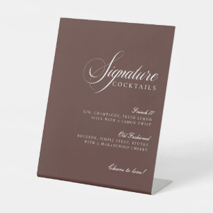 Klassische Elfenbeinbraune Signature-Drinks-Hochze Sockelschild