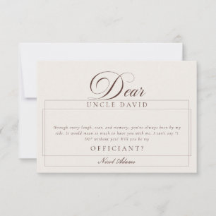 Klassische Elfenbeinbraune Usher Hochzeitsantragsk Einladung