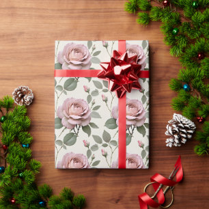 Klassische englische Rosen in sanften Schattierung Geschenkpapier