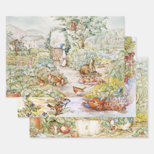 Klassische Ente in einem Garten Geschenkpapier Set