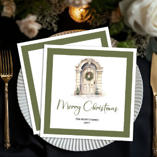 Klassische Erde-Ton-Weihnachts-Tür mit individuell Serviette