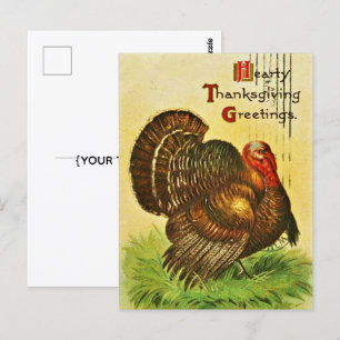KLASSISCHE ERNTEDANK POSTKARTE IM VINTAGE-STIL