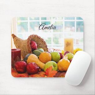 Klassische Erntetisch-Danksagung Cornucopia Mousepad