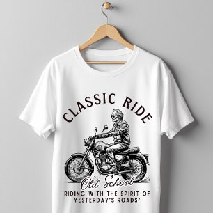 Klassische Fahrt Old School Vintage-Motorrad T-Shirt
