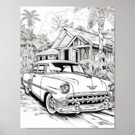 Klassische Farbe für Autos bei Erwachsenen Poster