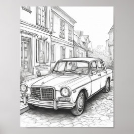 Klassische Farbe für Autos bei Erwachsenen Poster