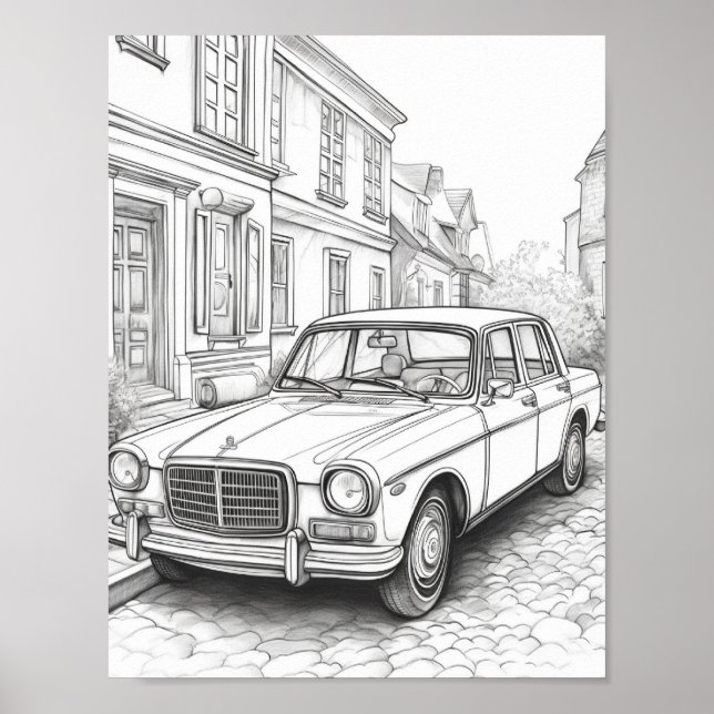 Klassische Farbe für Autos bei Erwachsenen Poster (Vorne)