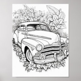 Klassische Farbe für Autos bei Erwachsenen Poster