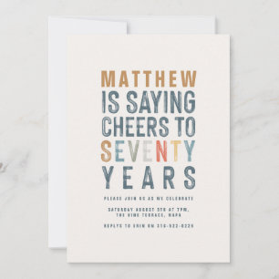 Klassische farbenfrohe Beifall zu 70 Jahren Geburt