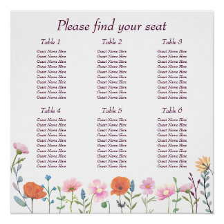 Klassische farbenfrohe Blumengrün Poster