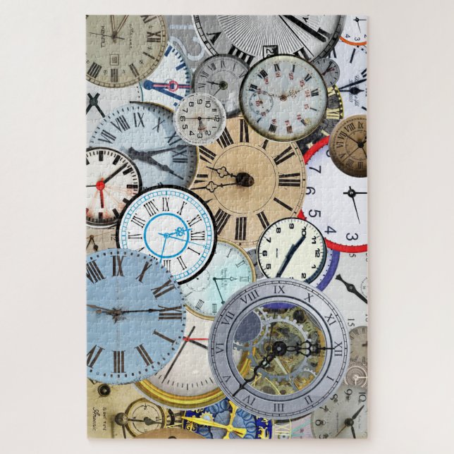 Klassische farbige Collage verzerrter Uhren Puzzle (Vertikal)
