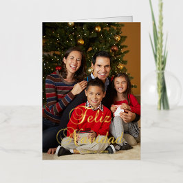 Klassische Feliz Navidad Kalligrafie Familienfoto