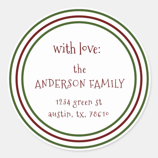 klassische Ferienfarben - Dekorskript Runder Aufkleber (Vorderseite)