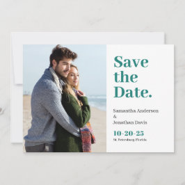 Klassische, fett Aquamarine Typografie Save The Date