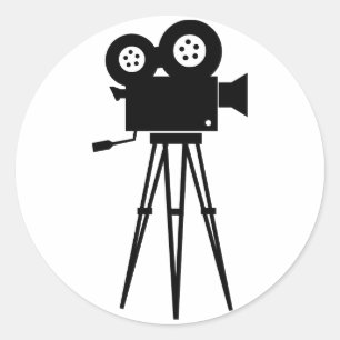 Klassische Filmkamera Runder Aufkleber