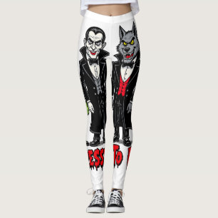 Klassische Filmmonster in 'Dressed to Kill'-Grafik Leggings
