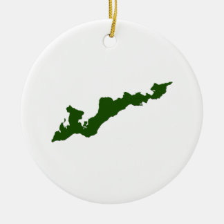 Klassische Fischer-Insel-Logo-Verzierung - Grün Keramik Ornament