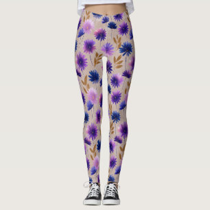 Klassische Fitnesskleidung mit Gänseblümchen-Motiv Leggings