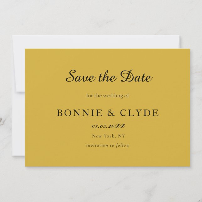 Klassische flache Hochzeit Sichern Sie das Datum m Save The Date (Vorderseite)