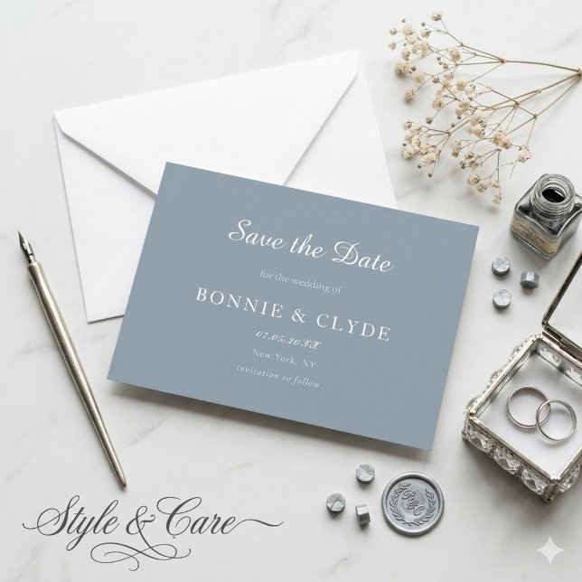 Klassische flache Hochzeit Sichern Sie das Datum m Save The Date (Classic Flat Wedding Save the Date with Modern Style)