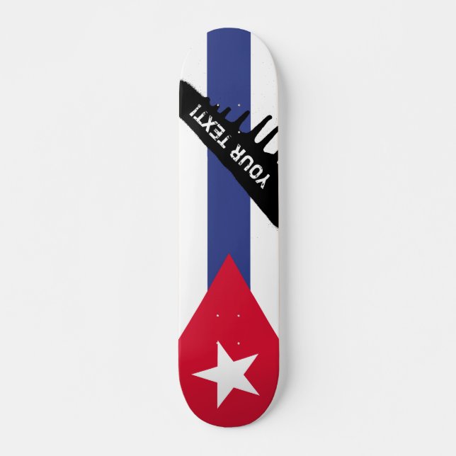 Klassische Flagge Kubas Skateboard (Vorne)