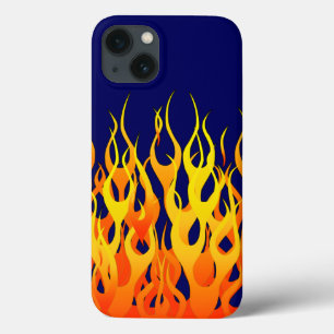 Klassische Flammenfeuer auf blauem Navy Case-Mate iPhone Hülle