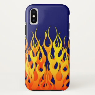 Klassische Flammenfeuer auf blauem Navy Case-Mate iPhone Hülle