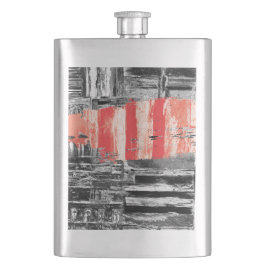 Klassische Flasche – Abstraktes Design roter Puls Flachmann
