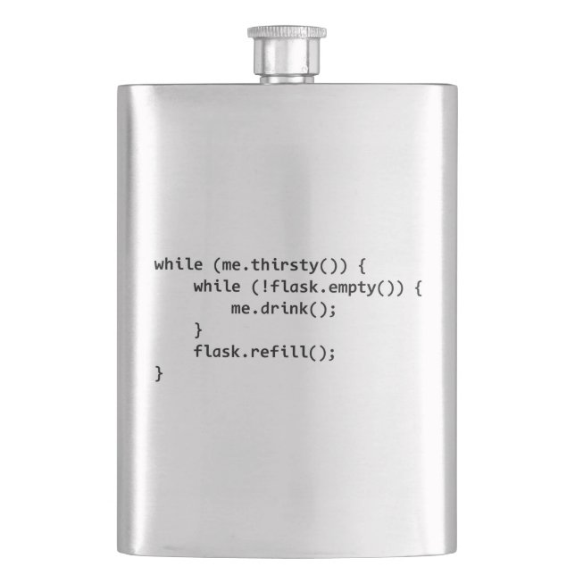 Klassische Flasche für Javascript-Programmierer Flachmann (Vorderseite)