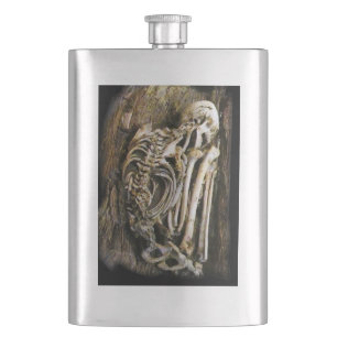 Klassische Flasche mit menschlichem Skelettdesign Flachmann