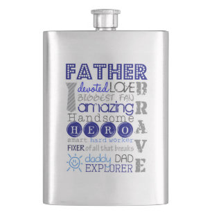 Klassische Flasche/Vater Typografie Flachmann
