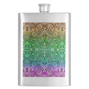 Klassische Flaschenzeichnung Floral Flachmann