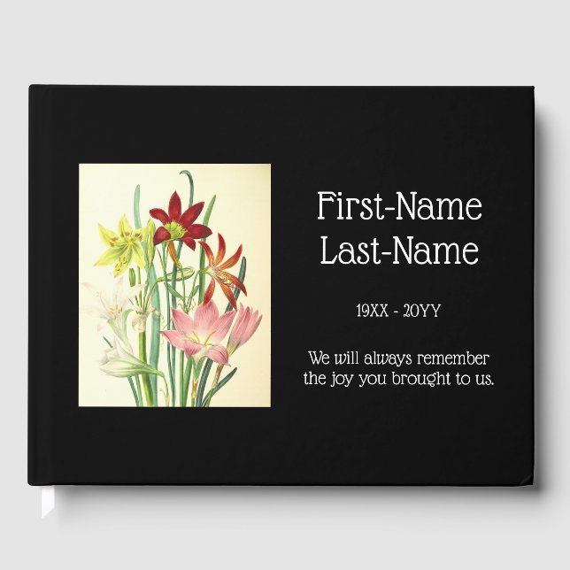 Klassische florale Begräbnisreise Gästebuch (Vorderseite)