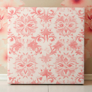 Klassische Florale Damast-Rose Pink Fliese