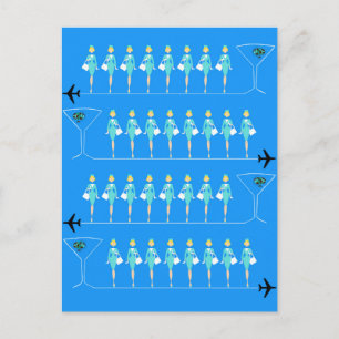 Klassische Flugbegleiter Postkarte