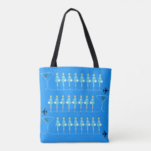 Klassische Flugbegleiterin All-Over-Druck-Tasche
