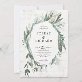 Klassische Foliage mit Goldeffekt Hochzeit laden Einladung