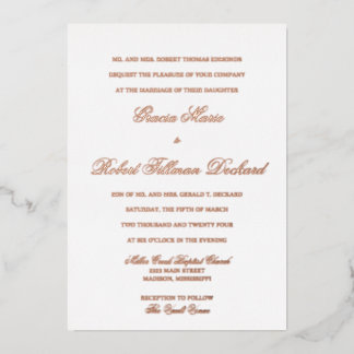 Klassische Folien-Hochzeitseinladung Folieneinladung