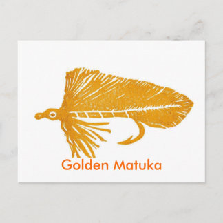 Klassische Forelle Fly Postcard "Golf Matuka" Postkarte