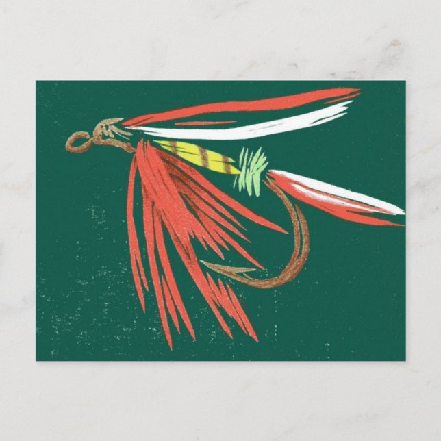 Klassische Forelle Fly Postcard Postkarte (Vorderseite)