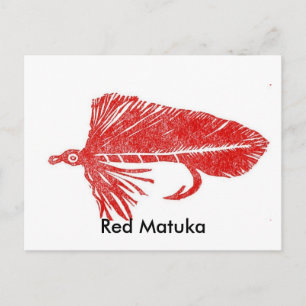 Klassische Forellenfliege Postkarte Rote Matuka
