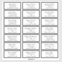 Klassische formelle Schwarz-weiße Hochzeitgastadre Aufkleber
