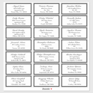 Klassische formelle Schwarz-weiße Hochzeitgastadre Aufkleber