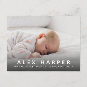 Klassische Fotocollage Geburt Ankündigungspostkarte