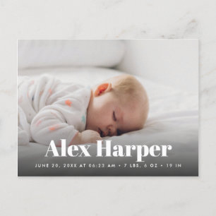 Klassische Fotocollage Geburt Ankündigungspostkarte
