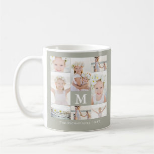 Klassische FotoCollage mit Monogramm und Name Kaffeetasse